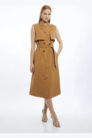 Karen Millen Tall Tailored Sleeveless Belted Trench Coat