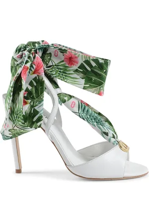 DEE OCLEPPO Silk Printed Stiletto Heel with Foulard Design Women - Sandals