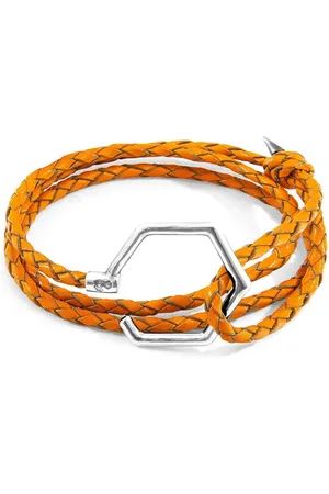 Anchor & Crew Storey Silver and Braided Leather Bracelet