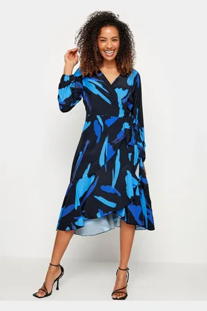 M&Co Abstract Print Wrap Dress