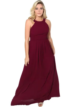 Krisp Pleated Front Chiffon Maxi Dress