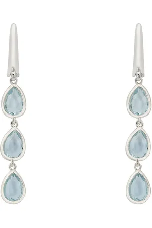 Latelita Sardinia Triple Teardrop Earrings Silver Topaz