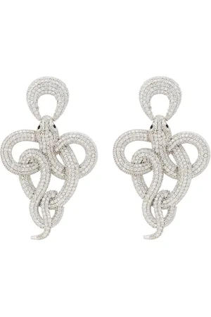 Latelita Viper Snake Drop Earrings Silver