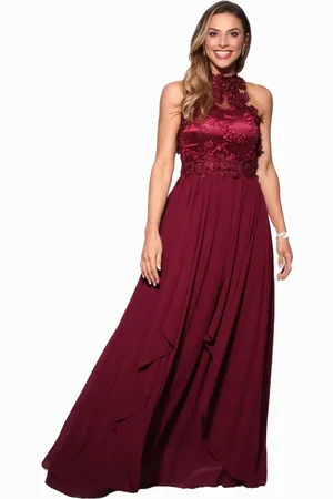 Krisp Lace Halterneck Maxi Prom Dress