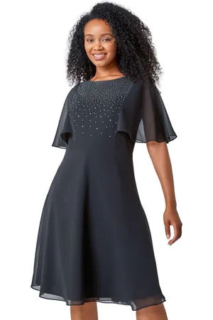Roman Petite Embellished Skater Dress