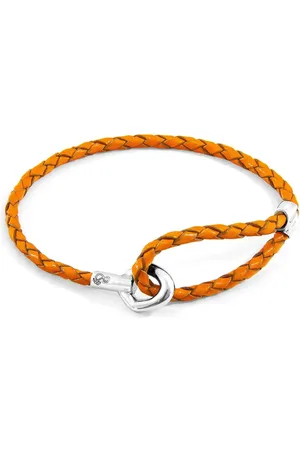 Anchor & Crew Blake Silver and Braided Leather Bracelet