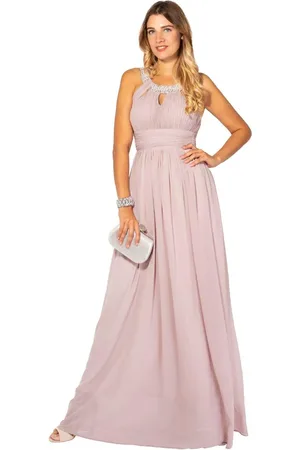 Krisp Diamante Neck Chiffon Maxi Dress
