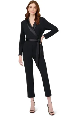 Adrianna Papell Crepe Tuxedo Jumpsuit