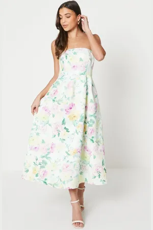 Oasis Petite Occasion Floral Twill Strapless Mini Dress