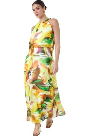 Ariella Floral Print Chiffon Overlay Maxi Dress
