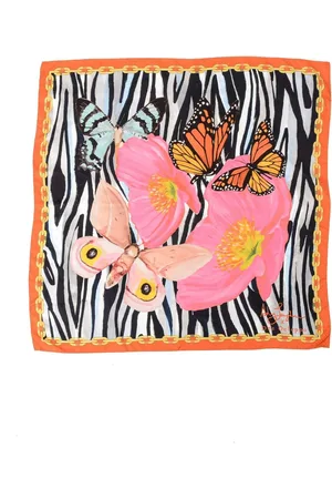 DEE OCLEPPO Zebra Butterflies Silk Scarf Women - Multicolor Scarves