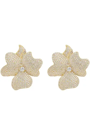 Latelita Flower Large Stud Earrings Gold