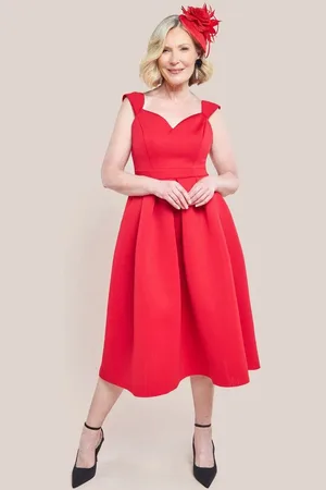 Goddiva Scuba Foam Skater Midi Dress