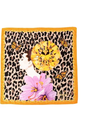 DEE OCLEPPO Audrey Hepburn Leopard Silk Scarf Women - Multicolor Scarves