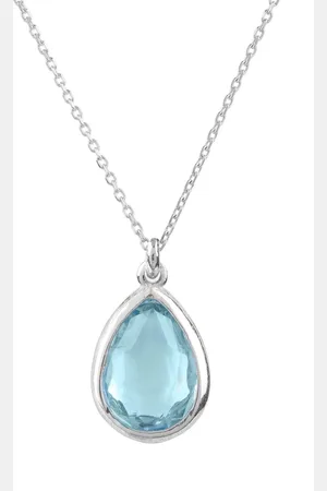 Latelita Pisa Mini Teardrop Necklace Silver Topaz