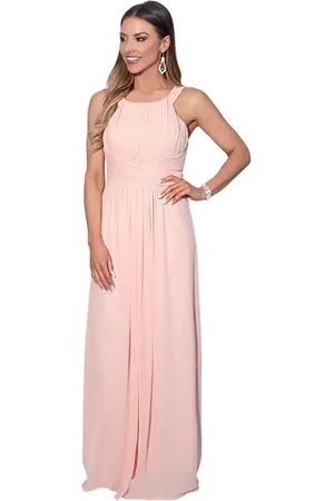 Krisp Pleated Front Chiffon Maxi Dress
