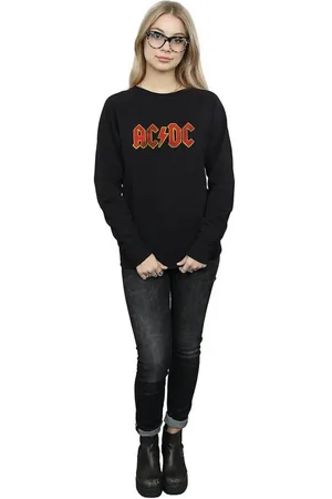 AC/DC Distressed Logo Cotton Sweatshirt
