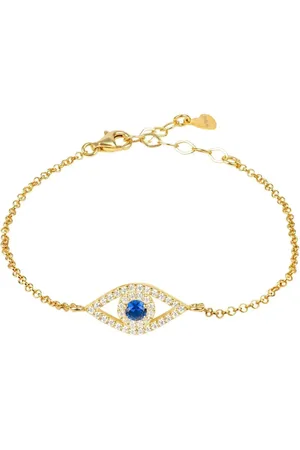 Latelita Evil Eye Elliptical Bracelet Blue Gold