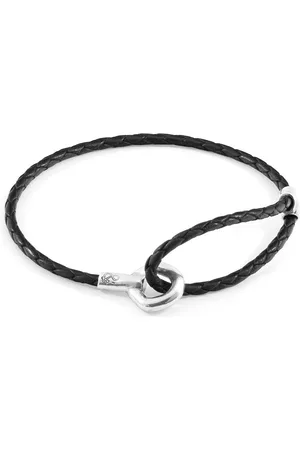 Anchor & Crew Blake Silver and Braided Leather Bracelet
