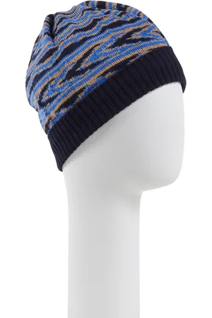 Missoni Zigzag Knit Beanie BlueBrown Women - Multicolor Hats