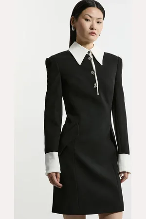 Karen Millen Tailored Crepe Mini Shirt Dress