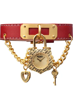 REBEL Seagate Gold Dial Leather Watch