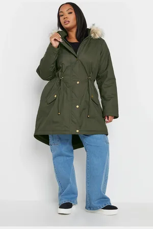Yours Faux Fur Trim Parka Coat