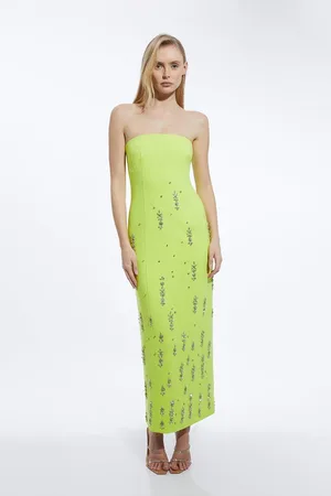Karen Millen Crystal Embellished Bandeau Midi Dress