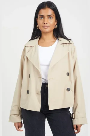 Brave Soul Double Breasted Short Trench Coat