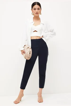 Karen Millen Petite Essential Techno Woven Crop Trouser