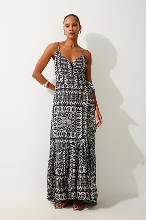 Karen Millen Tile Print Spun Viscose Beach Dress