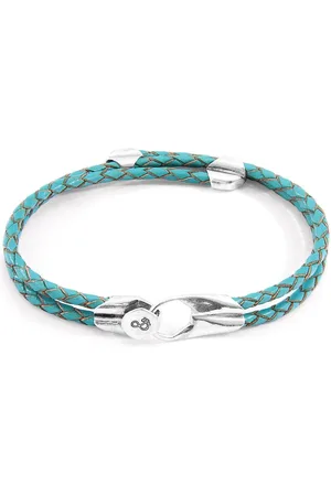 Anchor & Crew Conway Silver and Braided Leather Bracelet