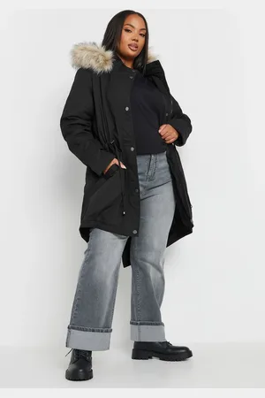 Yours Faux Fur Trim Parka Coat