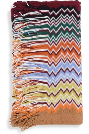 Missoni Zigzag Knit Scarf Multicolor Chevron Women Scarves