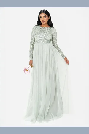 Maya Deluxe Embellished Long Sleeve Maxi Dress