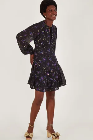 Monsoon Felicia Printed Long Sleeve Mini Dress