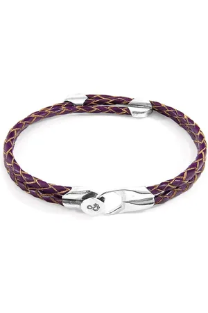 Anchor & Crew Conway Silver and Braided Leather Bracelet