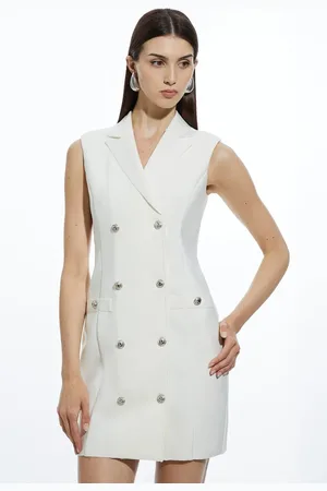 Karen Millen Bandage Figure Form Knit Blazer Style Mini Dress