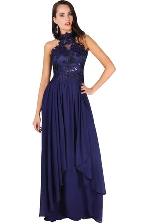 Krisp Lace Halterneck Maxi Prom Dress