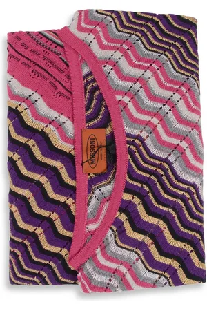 Missoni Zigzag Knit Top Multicolor Wave Knit Women Scarves