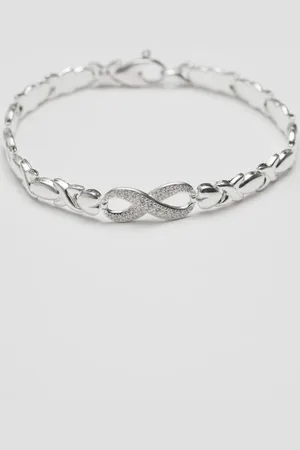 Simply Silver Sterling 925 Infinity Kiss Bracelet