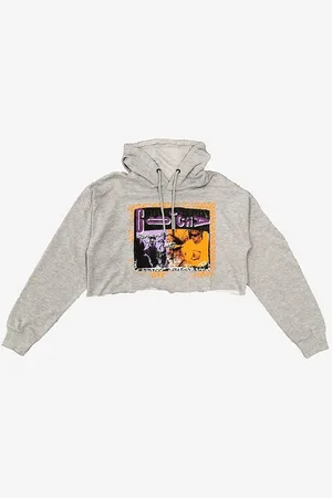 Gotcha Printed Crop Hoodie