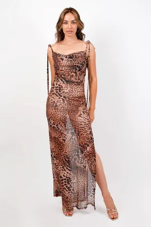 Jaded Rose Lena Leopard Maxi Dress - Backless