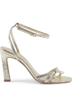 DEE OCLEPPO Preloved Knotted Sandals Gold Leather Heels Women - Platinum