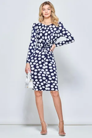 Jolie Moi Long Sleeve Twist Front Bodycon Dress