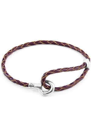 Anchor & Crew Blake Silver and Braided Leather Bracelet
