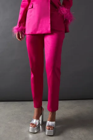 warehouse Premium Taffeta Straight Leg Trouser