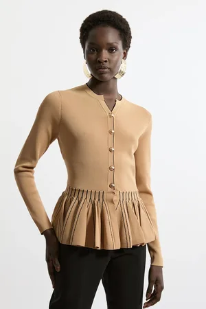 Karen Millen Viscose Blend Knit Peplum Jacket
