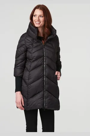 Izabel London High Neck Knit Cuff Puffer Coat