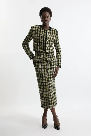 Karen Millen Jacquard Tailored Maxi Skirt